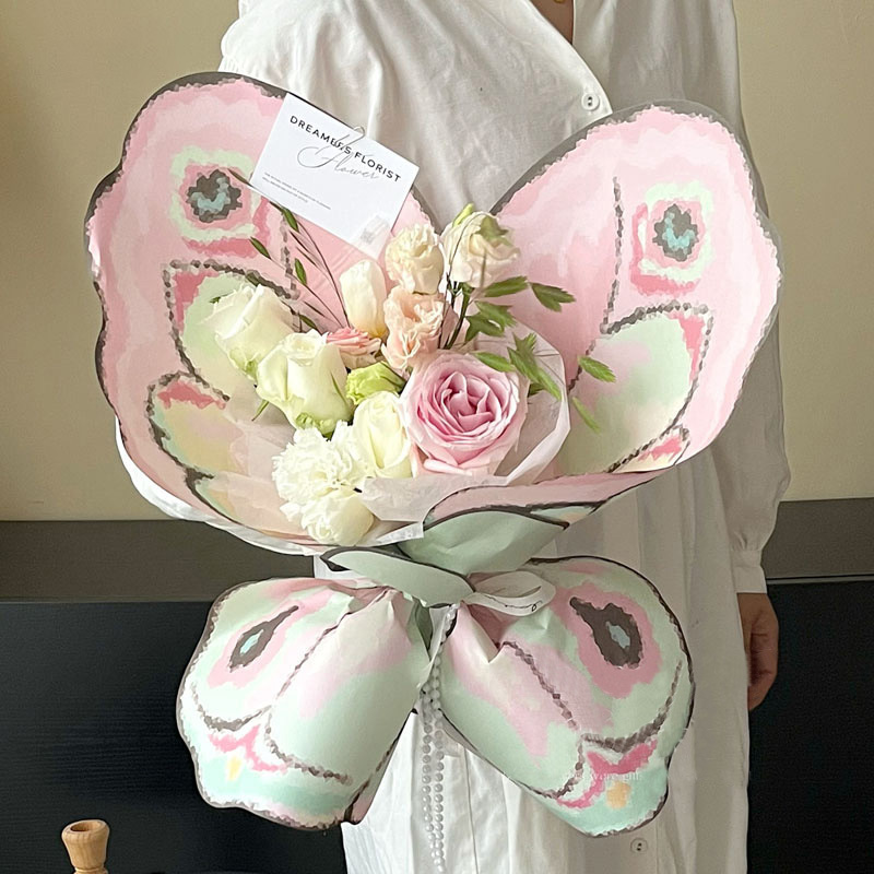 Flower Wrap Kraft - 20pcs Butterfly Wing Shaped Bouquet Wrapping
