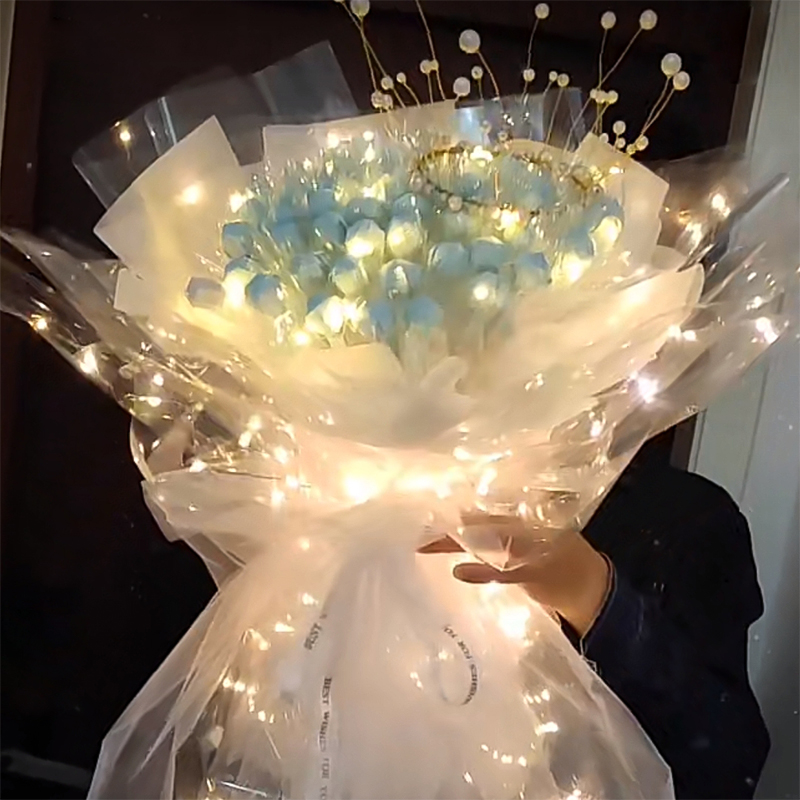 60x60cm LED Luminous Flower Wr - Flower Wrap Kraft ulasan dan harga