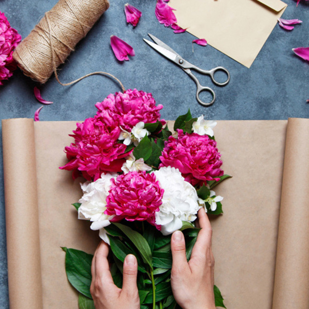 2 Rolls Kraft Paper Roll Multi - Flower Wrap Kraft ulasan dan harga