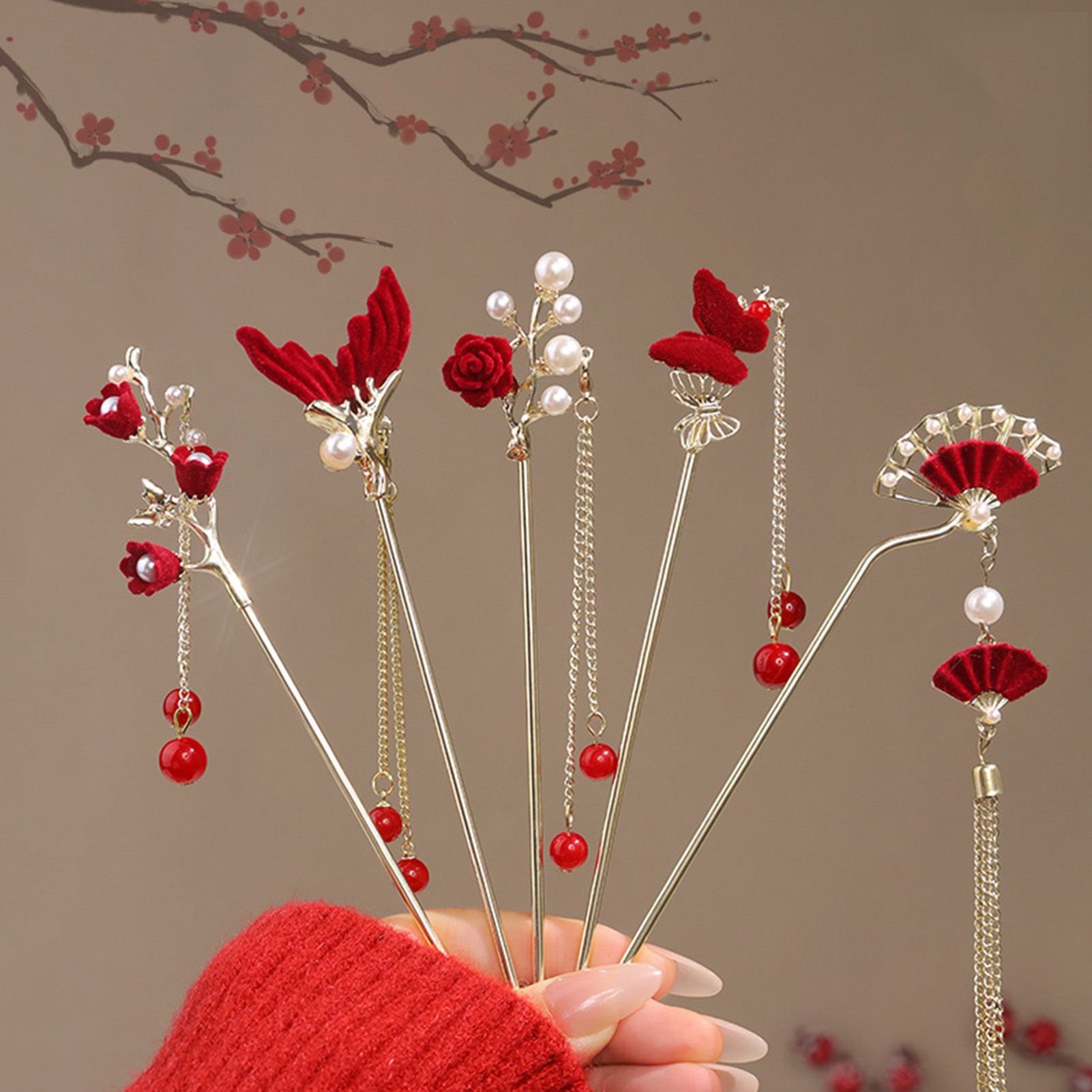 Chinese Style Rose Flower Hair - Flower Supplies ulasan dan harga