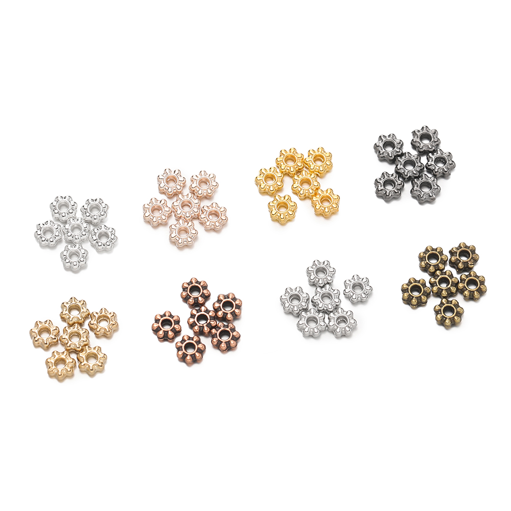200Pcs 4/6mm Alloy Snowflake B - Flower Supplies ulasan dan harga