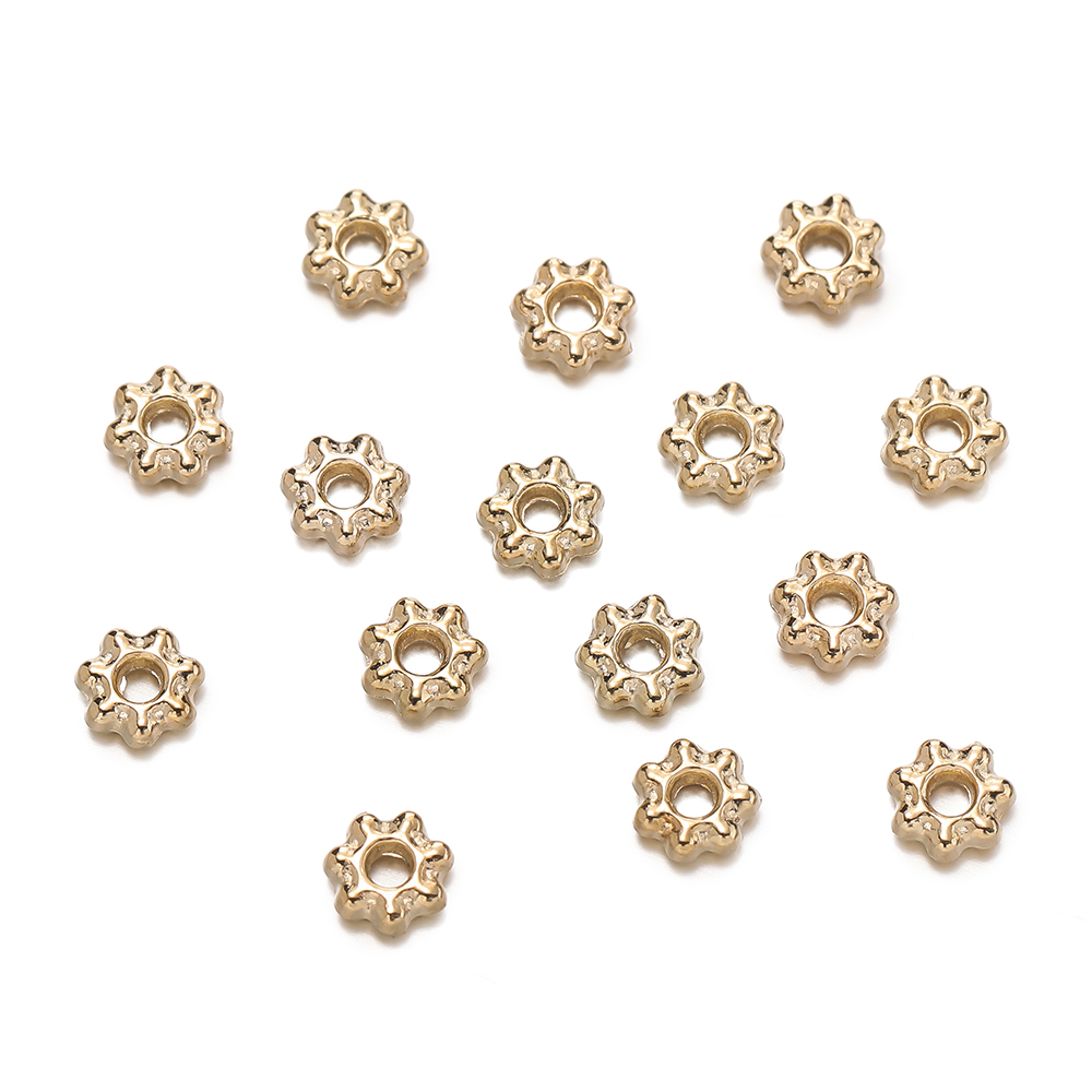 200Pcs 4/6mm Alloy Snowflake B - Flower Supplies ulasan dan harga