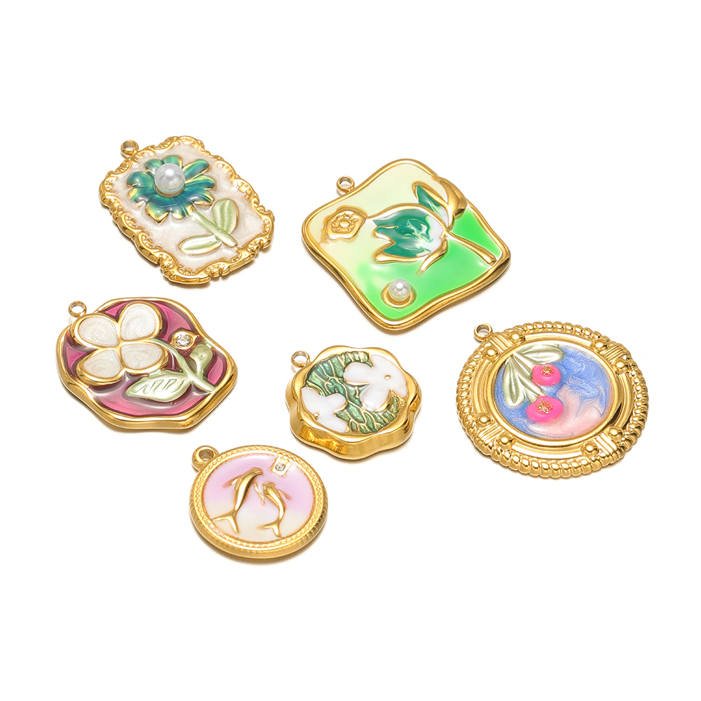 4Pcs Stainless Steel Enamel Fl - Flower Supplies ulasan dan harga