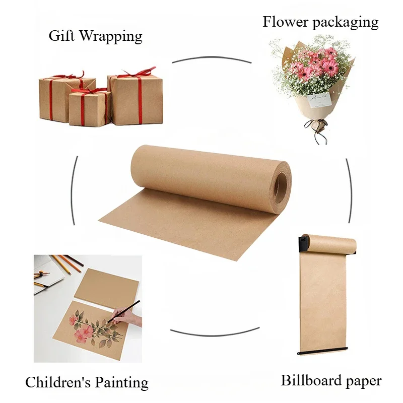 YITAPE 30cm*5M Brown Kraft Pap - Flower Wrap Kraft ulasan dan harga