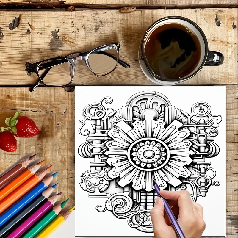Coloring Book Steampunk Flower - Flower Supplies ulasan dan harga