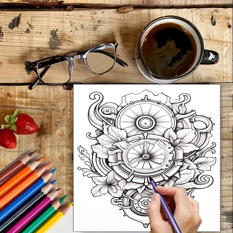 Coloring Book Steampunk Flower - Flower Supplies ulasan dan harga