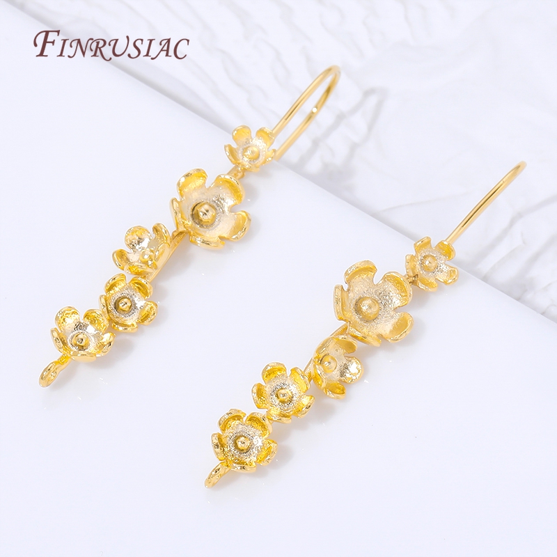 18K Gold Plated Flower Earring - Flower Supplies ulasan dan harga
