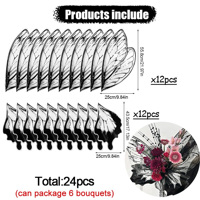 24Pcs Butterfly Wings Shape Fl - Flower Wrap Kraft ulasan dan harga